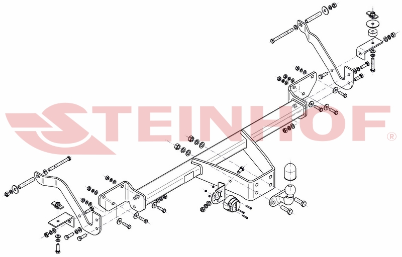 Tažné zařízení Fiat Ducato Box Van Extended loading part, přírubový čep 2 šrouby, Steinhof