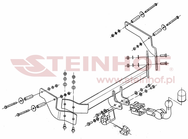 Tažné zařízení Fiat Fiorino, horizontální provedení, Steinhof