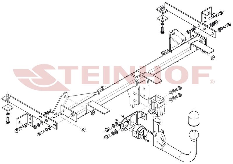 Tažné zařízení Fiat 500 L Face lift, odnímatelný vertikální bajonet, Steinhof