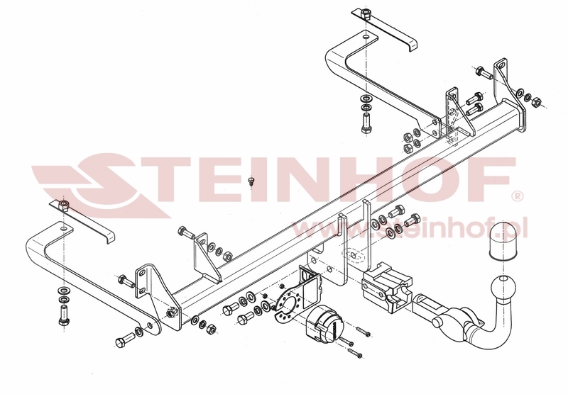 Tažné zařízení Fiat Panda II 5D, horizontální provedení, Steinhof