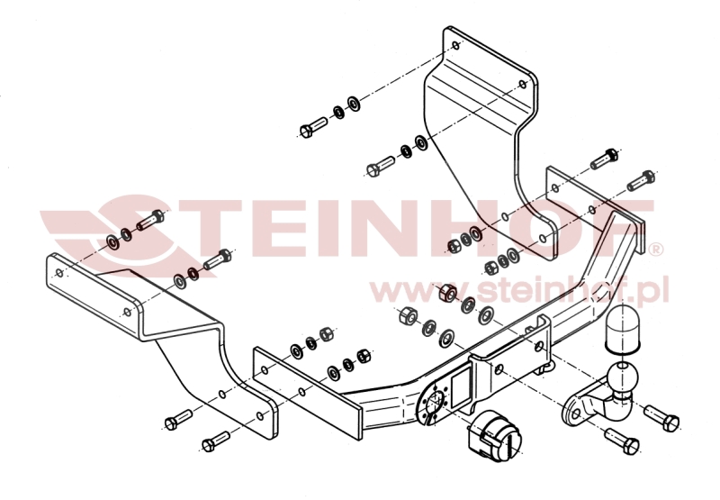 Tažné zařízení Ford Transit Connect, přírubový čep 2 šrouby, Steinhof