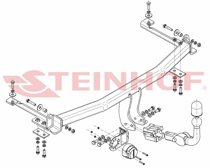 Tažné zařízení Honda Jazz II 5D (GD/GE), horizontální provedení, Steinhof