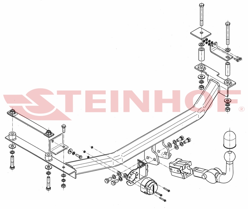 Tažné zařízení Honda Jazz III, horizontální provedení, Steinhof