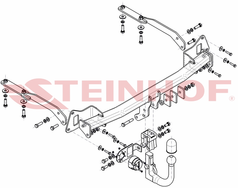 Tažné zařízení Honda Jazz IV, odnímatelný vertikální bajonet, Steinhof