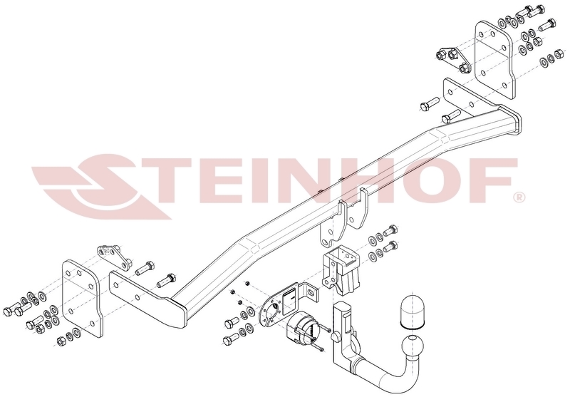 Tažné zařízení Hyundai Kona, odnímatelný vertikální bajonet, Steinhof