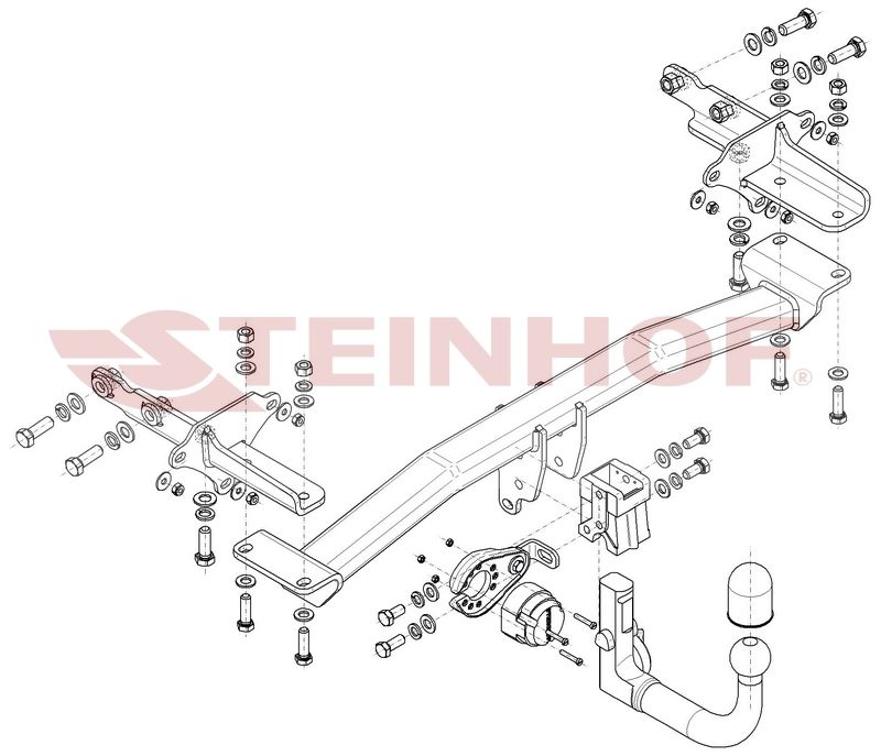 Tažné zařízení Fiat 500X Series 2, odnímatelný vertikální bajonet, Steinhof