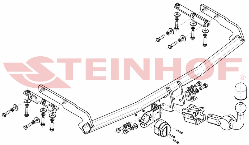 Tažné zařízení Nissan Almera Tino, horizontální provedení, Steinhof