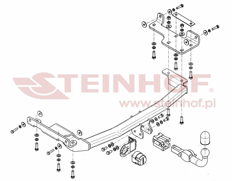 Tažné zařízení Nissan Note, horizontální provedení, Steinhof