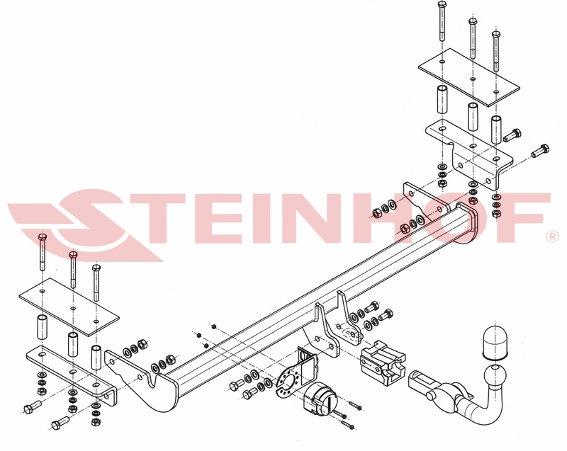 Tažné zařízení Opel Astra III (H) 4D, horizontální provedení, Steinhof