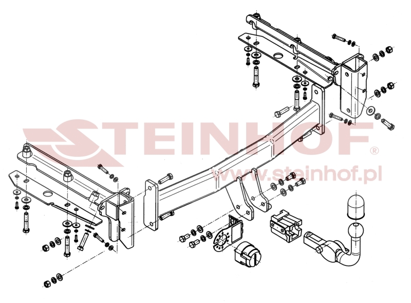 Tažné zařízení Subaru Legacy, 2003-2009, horizontální provedení, Steinhof