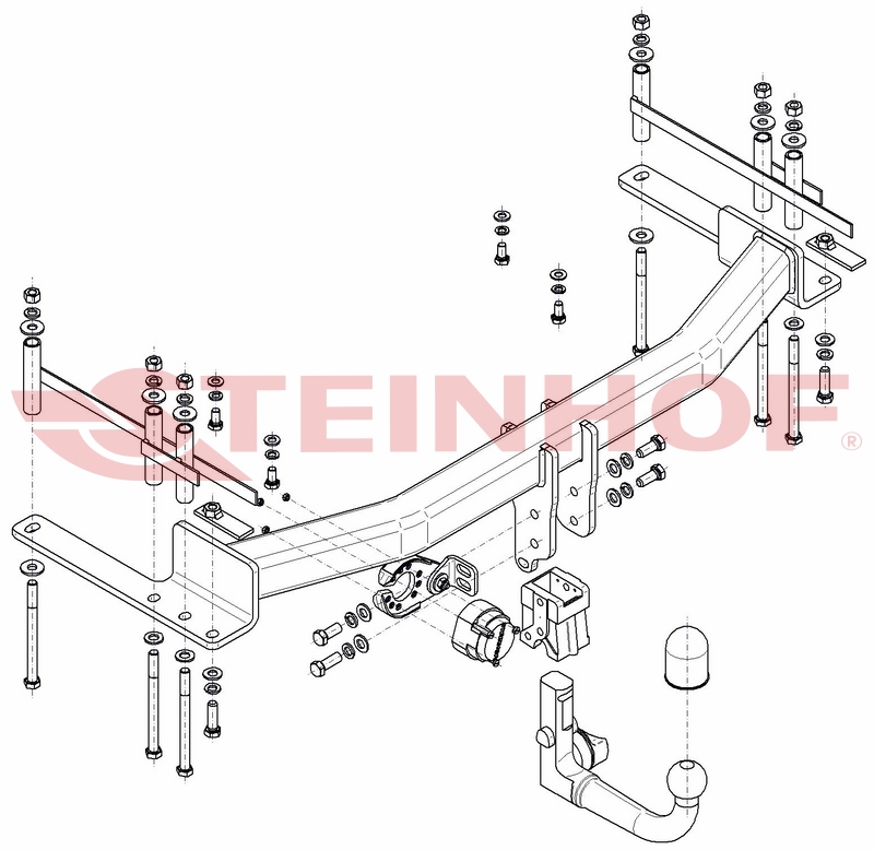 Tažné zařízení SsangYong Rexton Sports Pickup 2WD / 4WD, odnímatelný vertikální bajonet, Steinhof