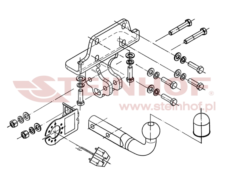 Tažné zařízení Toyota Land Cruiser 3D (J125), šroubové provedení, Steinhof