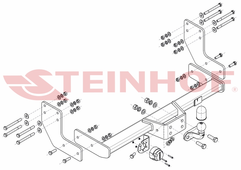 Tažné zařízení VW Crafter II, Van, wheelbase: 3640 mm, přírubový čep 2 šrouby, Steinhof