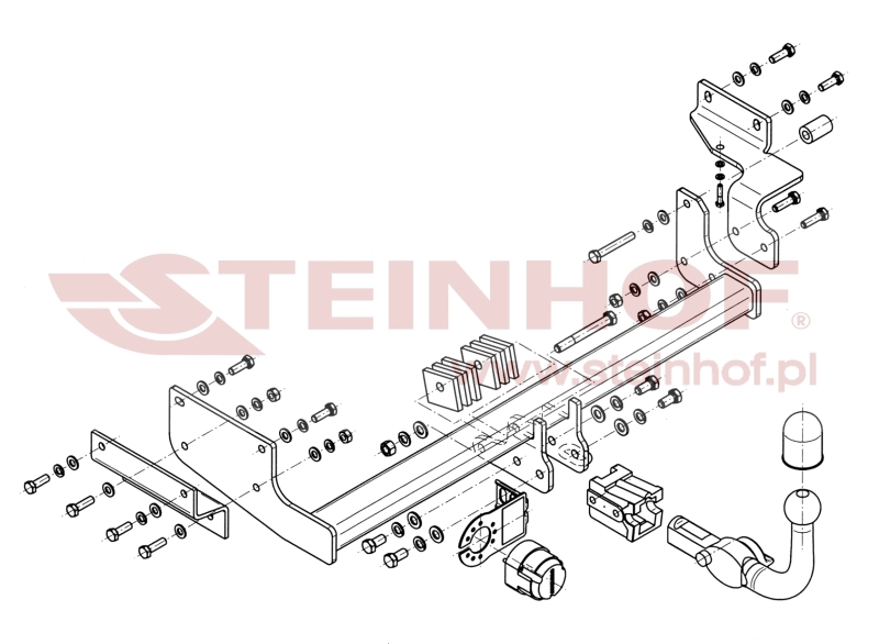 Tažné zařízení Volvo S40 4D, 2000-2003, horizontální provedení, Steinhof