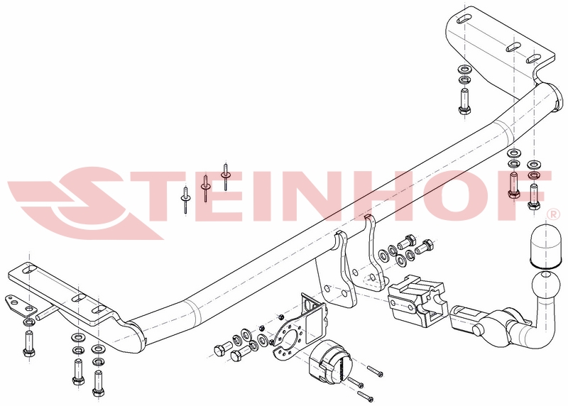 Tažné zařízení Volvo S60 I 4D, 2004-2010, horizontální provedení, Steinhof